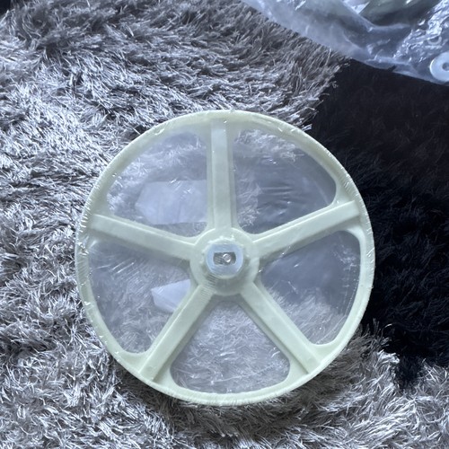 White plastic pulley - white, wheel